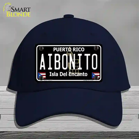 Aibonito Puerto Rico Black Novelty License Plate Hat Cotton / Navy