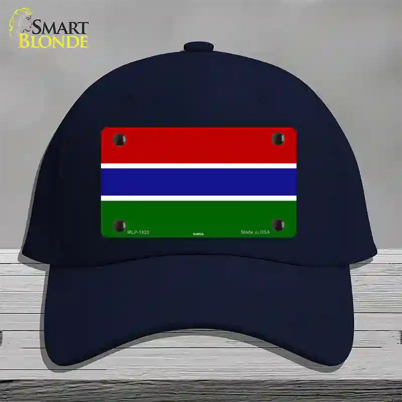 Gambia Flag Novelty License Plate Hat Cotton / Navy