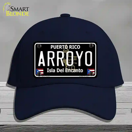 Arroyo Puerto Rico Black Novelty License Plate Hat Cotton / Navy