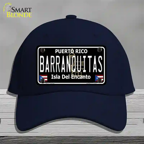 Barranquitas Puerto Rico Black Novelty License Plate Hat Cotton / Navy