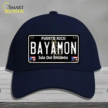 Bayamon Puerto Rico Black Novelty License Plate Hat Cotton / Navy