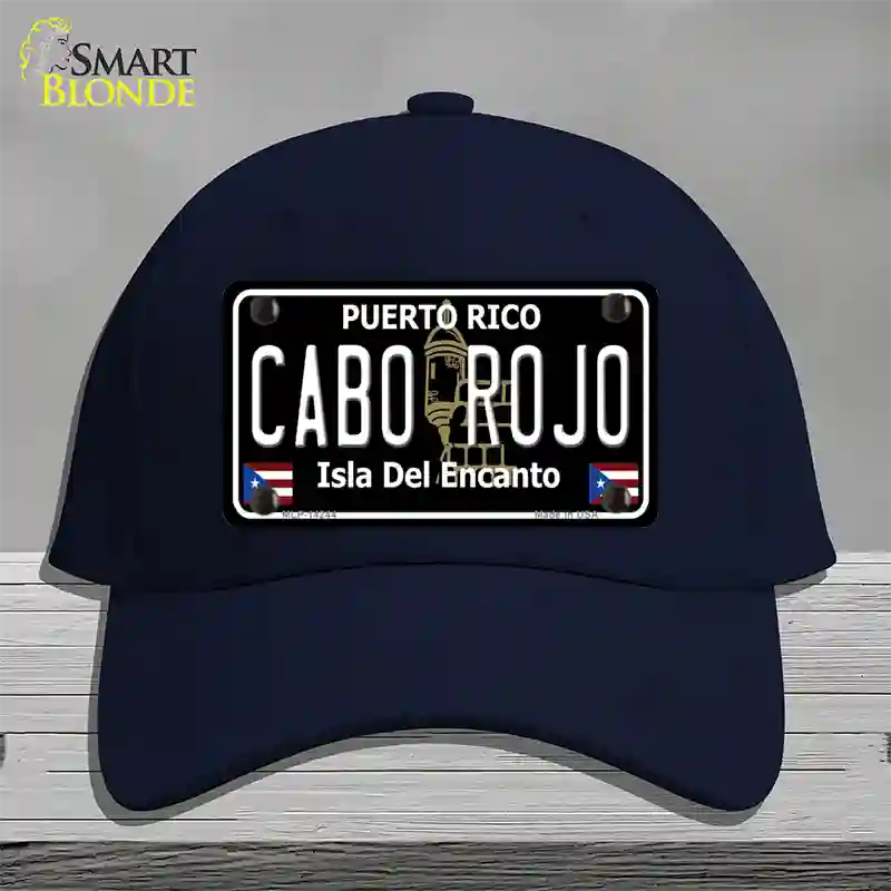 Cabo Rojo Puerto Rico Black Novelty License Plate Hat Cotton / Navy