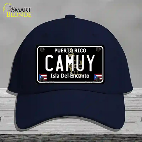 Camuy Puerto Rico Black Novelty License Plate Hat Cotton / Navy