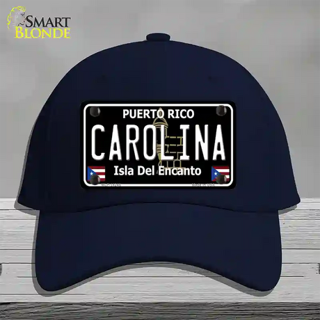 Carolina Puerto Rico Black Novelty License Plate Hat Cotton / Navy