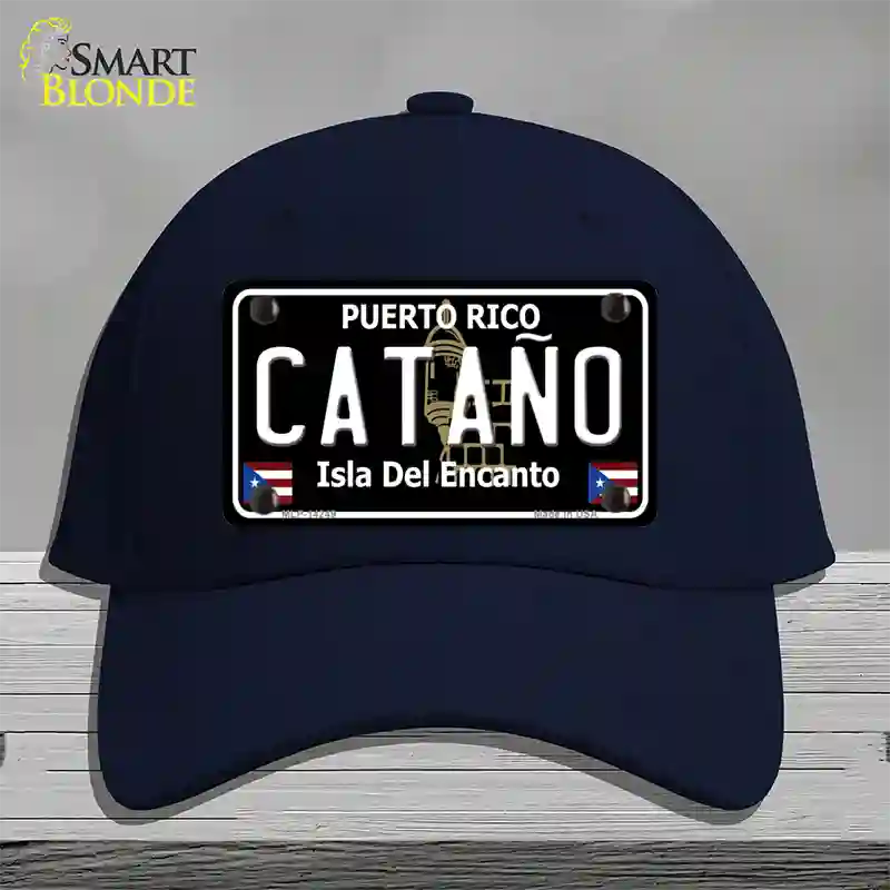 Catano Puerto Rico Black Novelty License Plate Hat Cotton / Navy