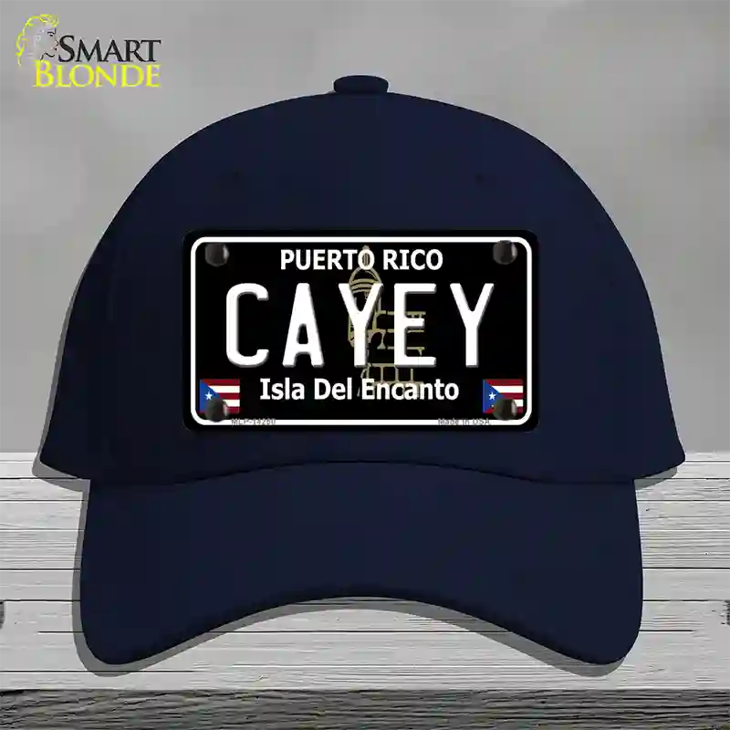 Cayey Puerto Rico Black Novelty License Plate Hat Cotton / Navy