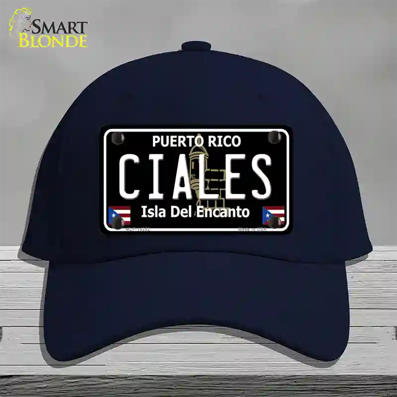 Ciales Puerto Rico Black Novelty License Plate Hat Cotton / Navy