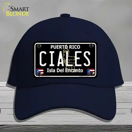 Ciales Puerto Rico Black Novelty License Plate Hat Cotton / Navy