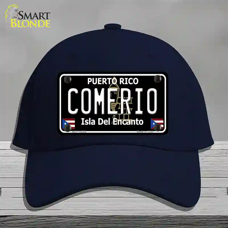 Comerio Puerto Rico Black Novelty License Plate Hat Cotton / Navy