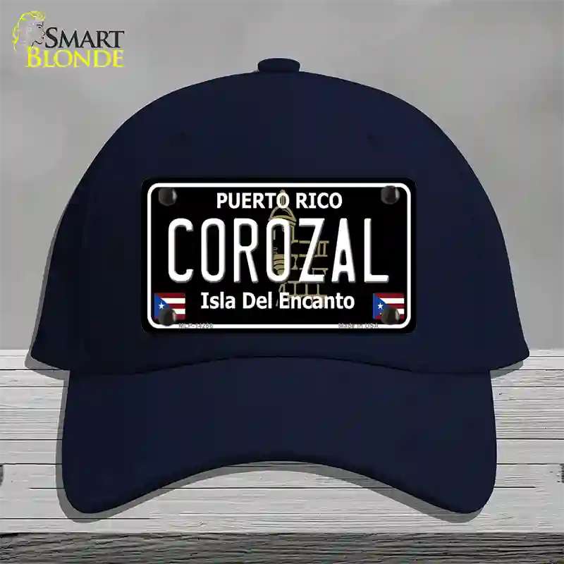 Corozal Puerto Rico Black Novelty License Plate Hat Cotton / Navy