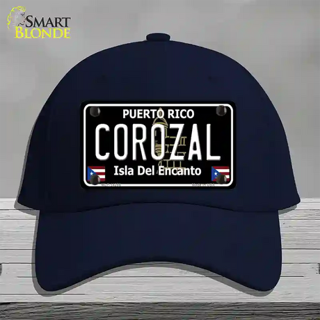 Corozal Puerto Rico Black Novelty License Plate Hat Cotton / Navy