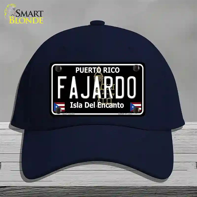 Fajardo Puerto Rico Black Novelty License Plate Hat Cotton / Navy