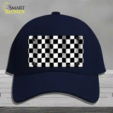 Waving Checkered Flag Novelty License Plate Hat Cotton / Navy