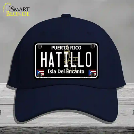 Hatillo Puerto Rico Black Novelty License Plate Hat Cotton / Navy