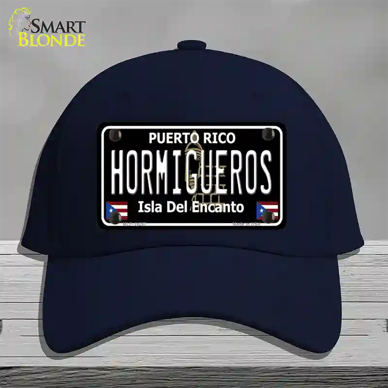 Hormigueros Puerto Rico Black Novelty License Plate Hat Cotton / Navy