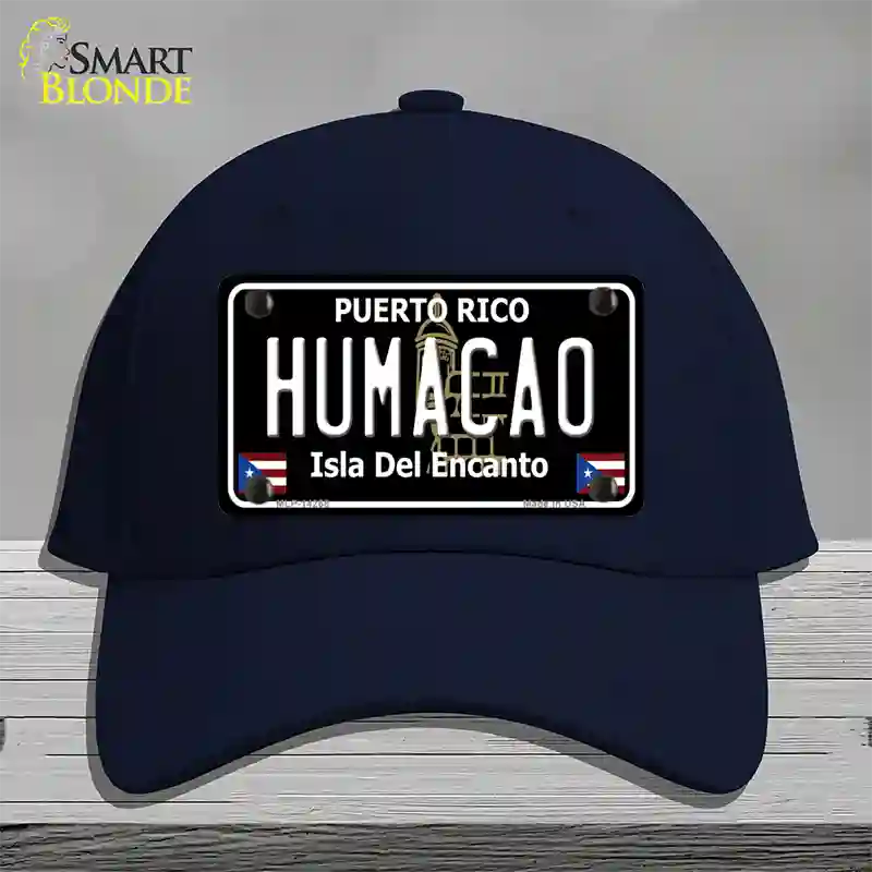 Humacao Puerto Rico Black Novelty License Plate Hat Cotton / Navy