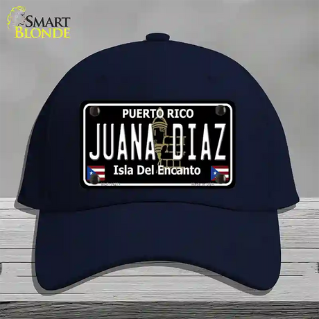 Juana Diaz Puerto Rico Black Novelty License Plate Hat Cotton / Navy