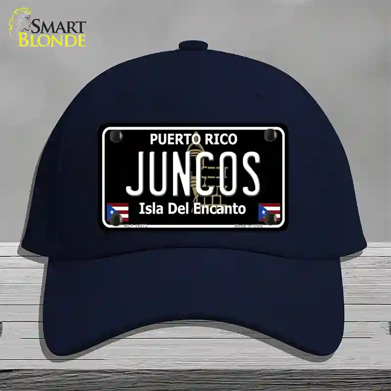 Juncos Puerto Rico Black Novelty License Plate Hat Cotton / Navy