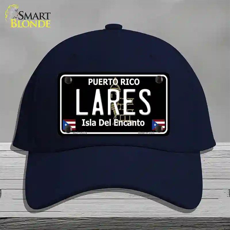 Lares Puerto Rico Black Novelty License Plate Hat Cotton / Navy