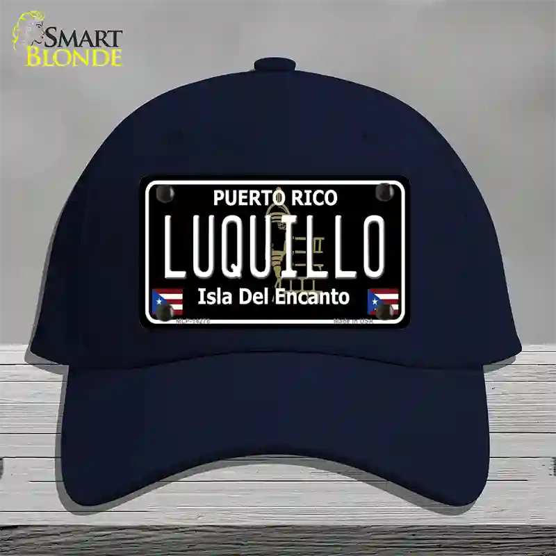 Luquillo Puerto Rico Black Novelty License Plate Hat Cotton / Navy