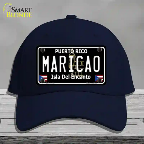 Maricao Puerto Rico Black Novelty License Plate Hat Cotton / Navy