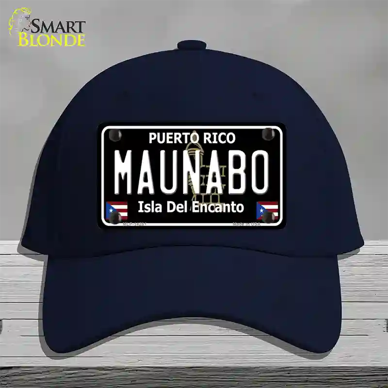 Maunabo Puerto Rico Black Novelty License Plate Hat Cotton / Navy