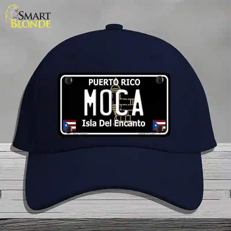 Moca Puerto Rico Black Novelty License Plate Hat Cotton / Navy