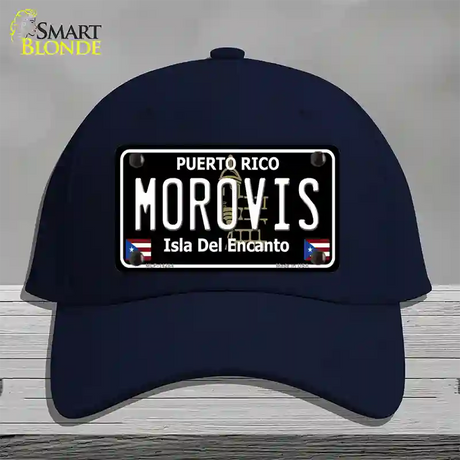 Morovis Puerto Rico Black Novelty License Plate Hat Cotton / Navy