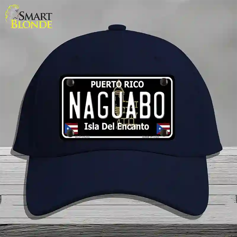 Naguabo Puerto Rico Black Novelty License Plate Hat Cotton / Navy