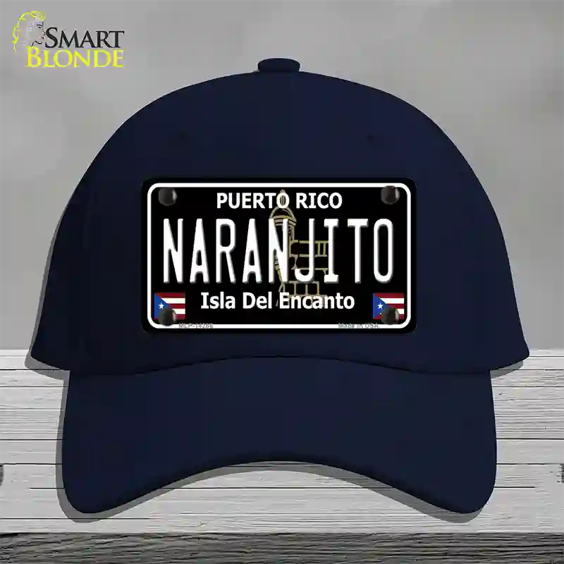 Naranjito Puerto Rico Black Novelty License Plate Hat Cotton / Navy