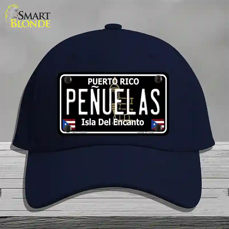 Penuelas Puerto Rico Black Novelty License Plate Hat Cotton / Navy