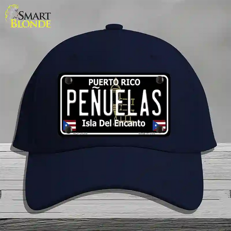 Penuelas Puerto Rico Black Novelty License Plate Hat Cotton / Navy