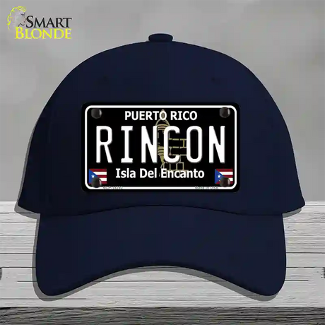 Rincon Puerto Rico Black Novelty License Plate Hat Cotton / Navy