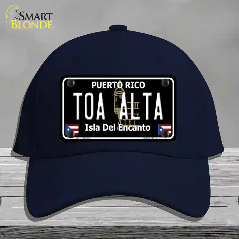 Toa Alta Puerto Rico Black Novelty License Plate Hat Cotton / Navy