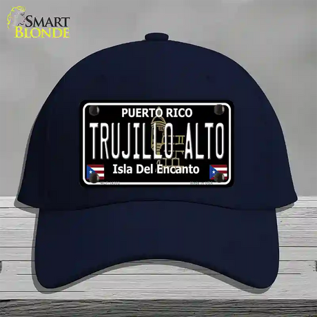 Trujillo Alto Puerto Rico Black Novelty License Plate Hat Cotton / Navy