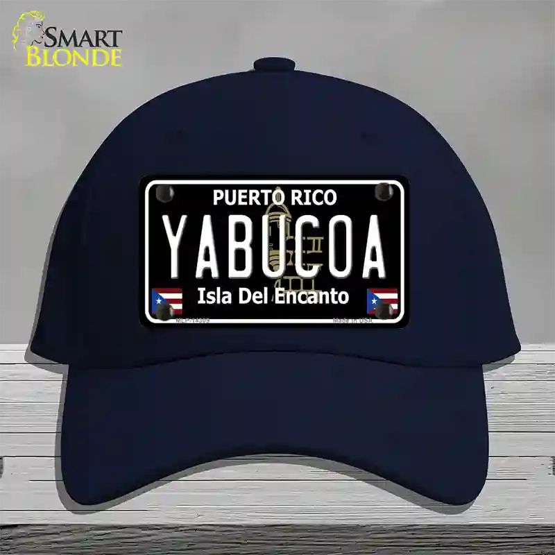 Yabucoa Puerto Rico Black Novelty License Plate Hat Cotton / Navy