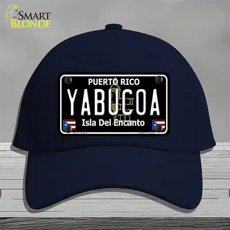 Yabucoa Puerto Rico Black Novelty License Plate Hat Cotton / Navy