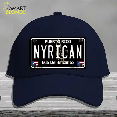 Nyrican Puerto Rico Black Novelty License Plate Hat Cotton / Navy