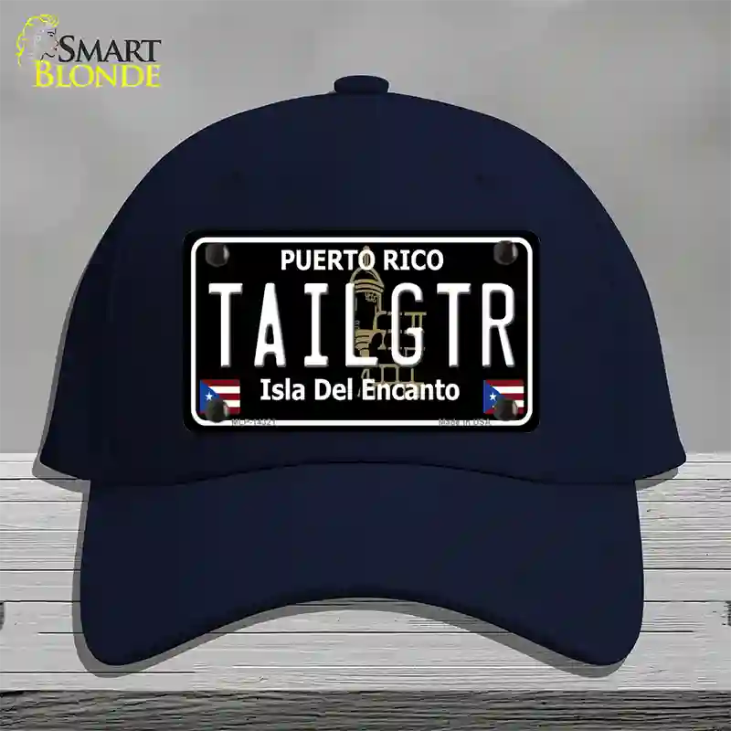 Tailgtr Puerto Rico Black Novelty License Plate Hat Cotton / Navy