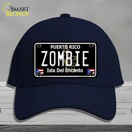 Zombie Puerto Rico Black Novelty License Plate Hat Cotton / Navy