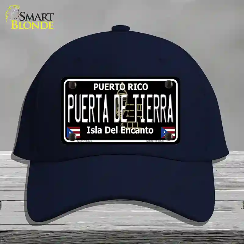 Puerta De Tierra Puerto Rico Black Novelty License Plate Hat Cotton / Navy