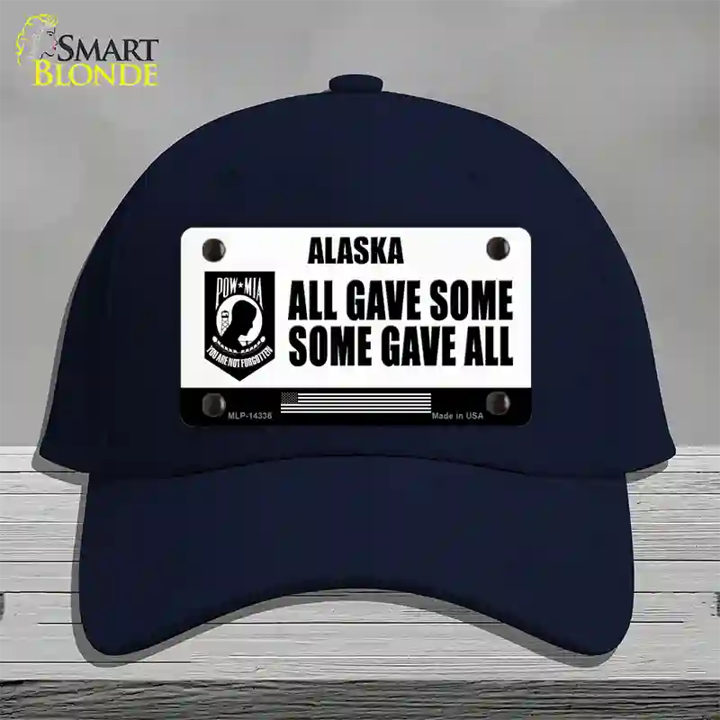 Alaska POW MIA Some Gave All Novelty License Plate Hat Cotton / Navy