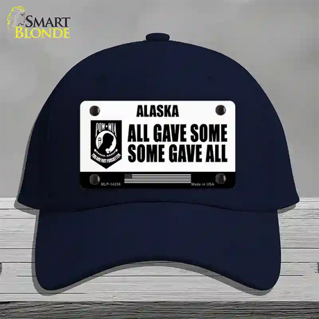 Alaska POW MIA Some Gave All Novelty License Plate Hat Cotton / Navy