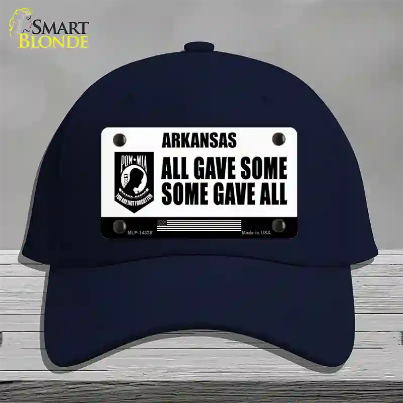 Arkansas POW MIA Some Gave All Novelty License Plate Hat Cotton / Navy