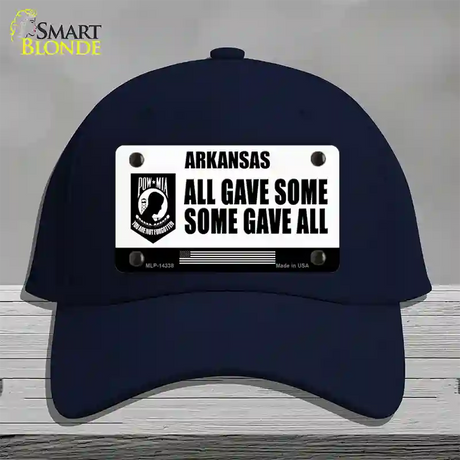 Arkansas POW MIA Some Gave All Novelty License Plate Hat Cotton / Navy