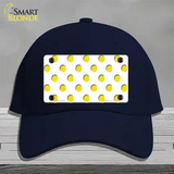 Yellow White Polka Dot Novelty License Plate Hat Cotton / Navy