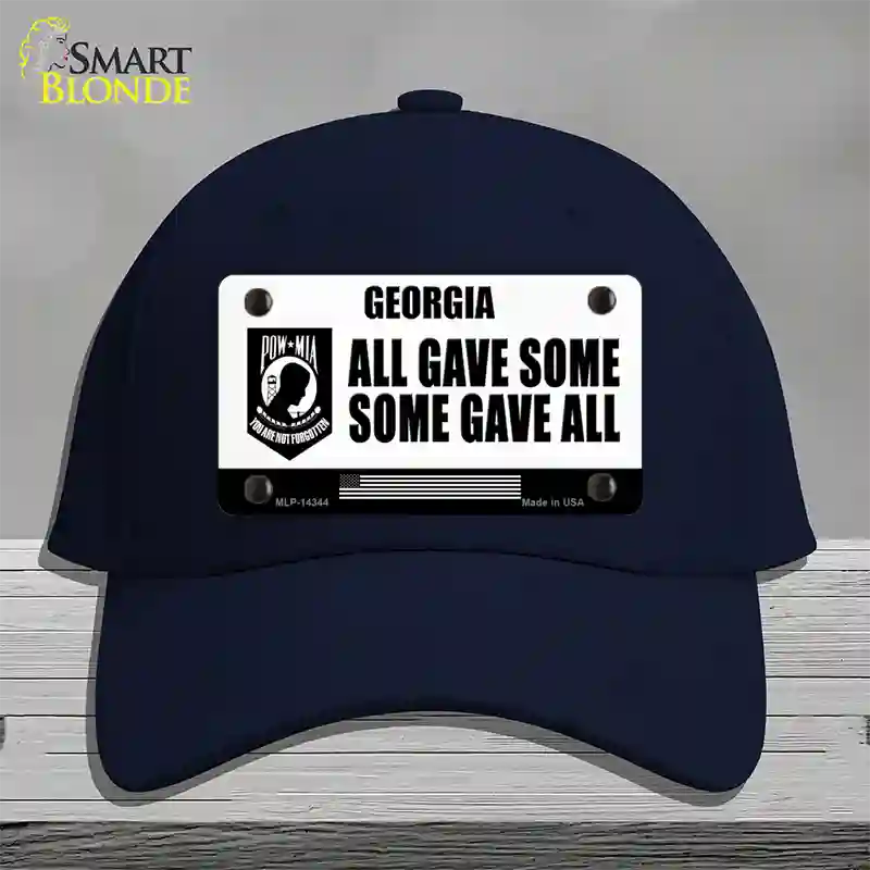 Georgia POW MIA Some Gave All Novelty License Plate Hat Cotton / Navy