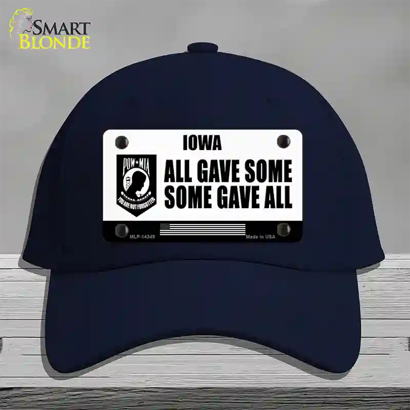 Iowa POW MIA Some Gave All Novelty License Plate Hat Cotton / Navy