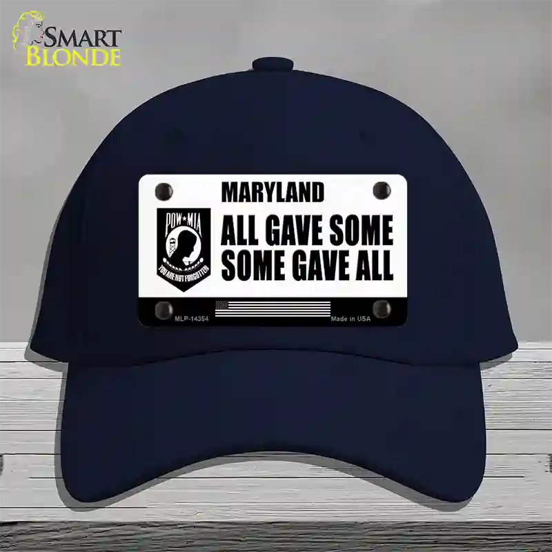 Maryland POW MIA Some Gave All Novelty License Plate Hat Cotton / Navy