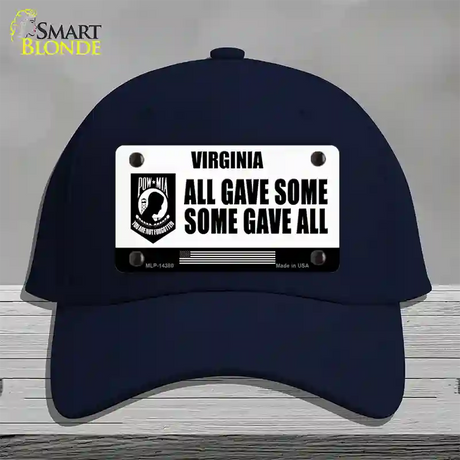 Virginia POW MIA Some Gave All Novelty License Plate Hat Cotton / Navy